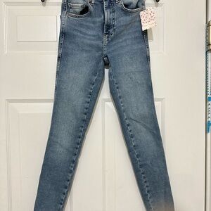 Free People Blue Skinny Jeans High-Waisted